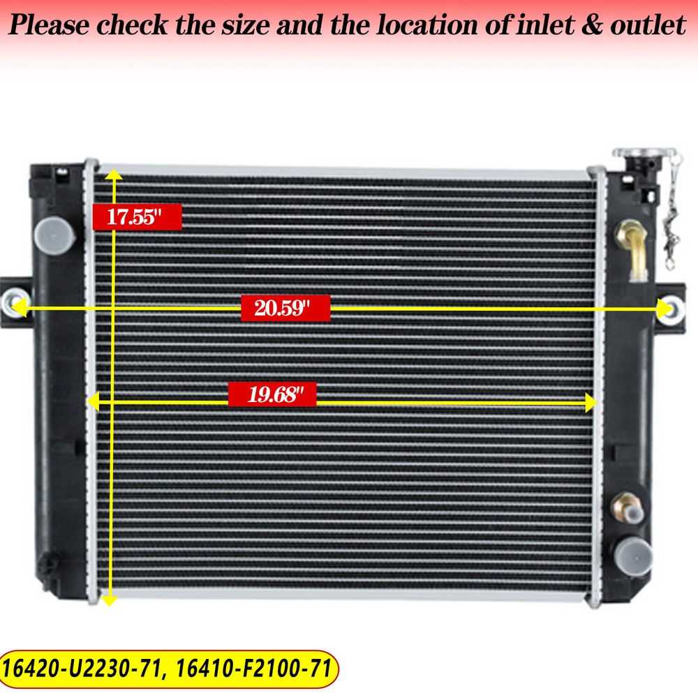 NEW Radiator For Toyota Forklift 8FDU20,8FDU25 1DZ 8FGU20 8FGU25 4Y 16420U223071