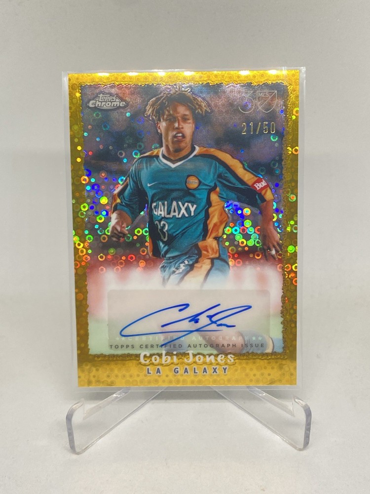 2025 Topps Chrome MLS Cobi Jones Gold Disco Auto /50 LA Galaxy SSP NFA-CJ