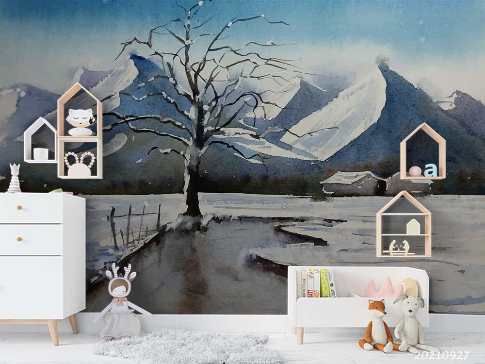 3D Winter Landscape Oil Painting Wall Murals Wallpaper Murals Wall Sticker 98