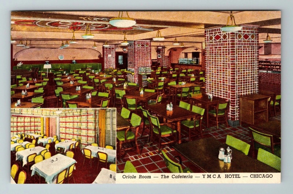 Chicago IL-Illinois, YMCA Hotel, Oriole Room, Cafeteria Vintage Postcard