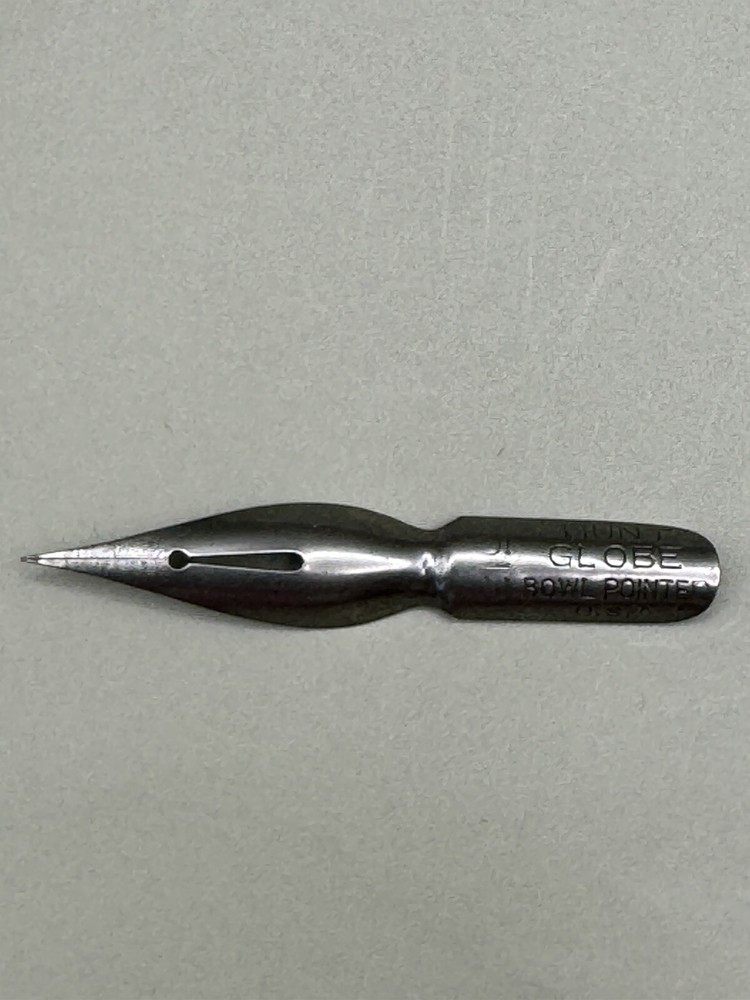 New old stock Hunt Fountain Pens Globe Bowl Pointed NIB 513 Steel, Vintage
