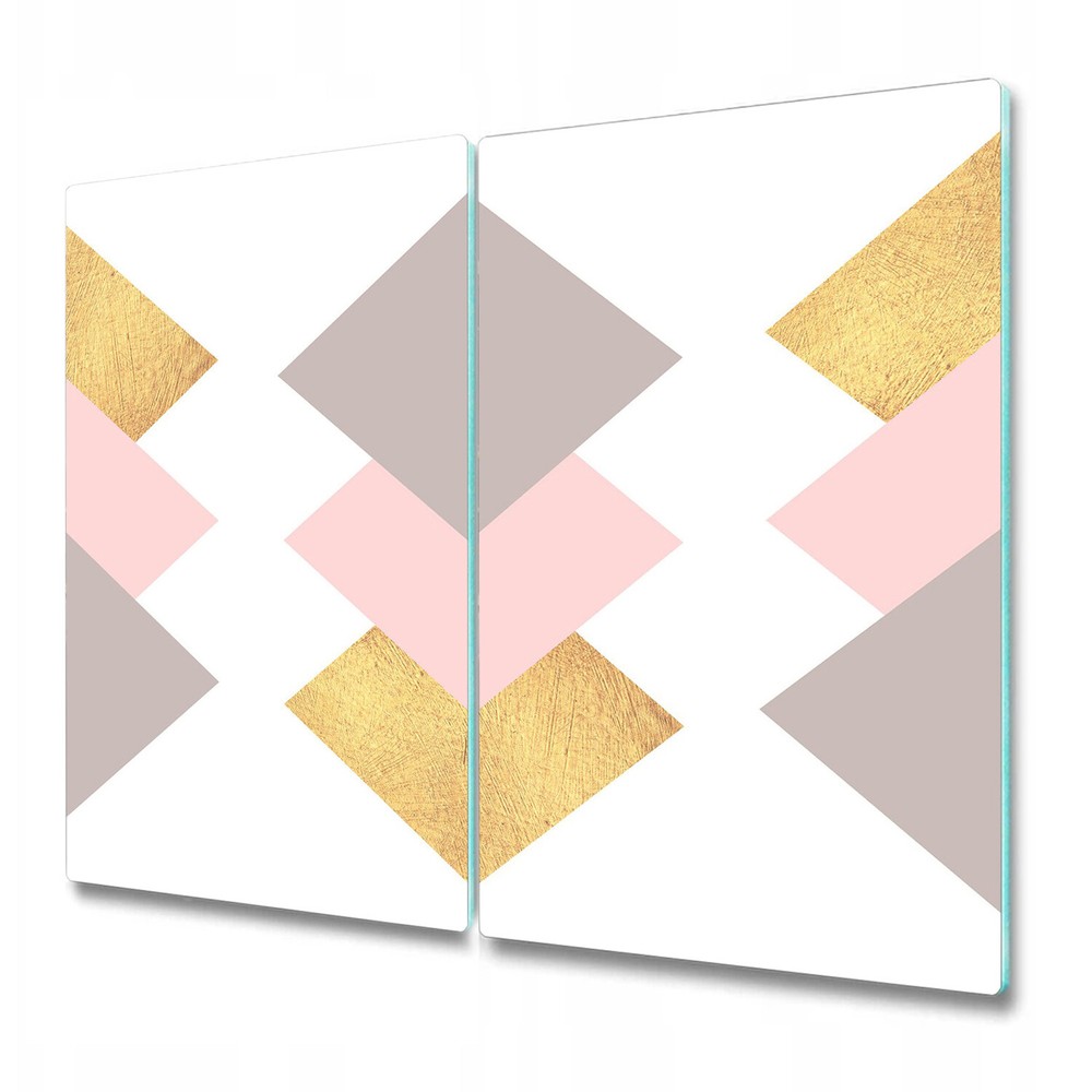 Tempered Glass Chopping Cutting Board Gold Squares Modern Minimalistic 2x30x52