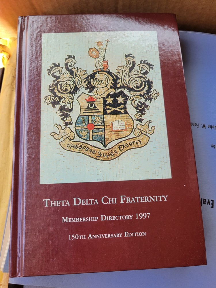 Theta Delta Chi Fraternity Membership Directory 1997 150th Anniversary Edition