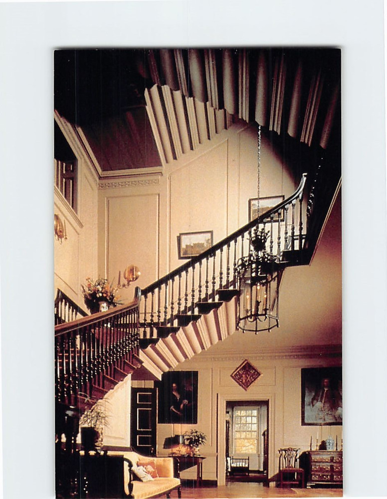 Postcard Hanging Staircase Shirley Plantation Charles City Virginia USA