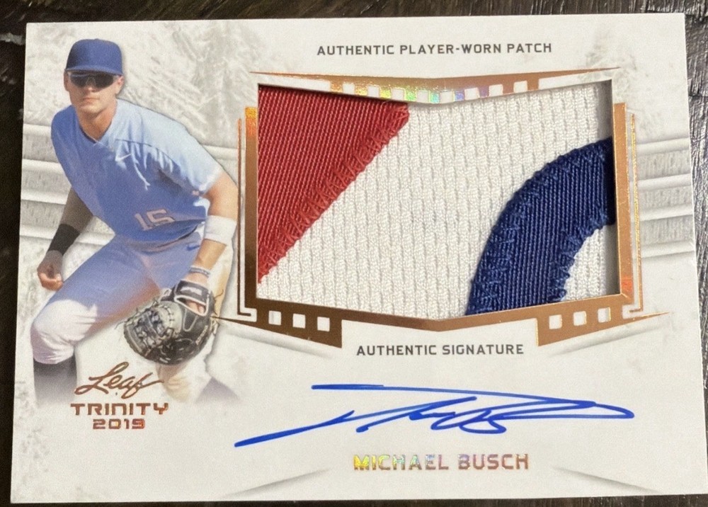 Michael Busch RC Auto Jersey PATCH Extremely RARE Chicago Cubs 3 Colors!!