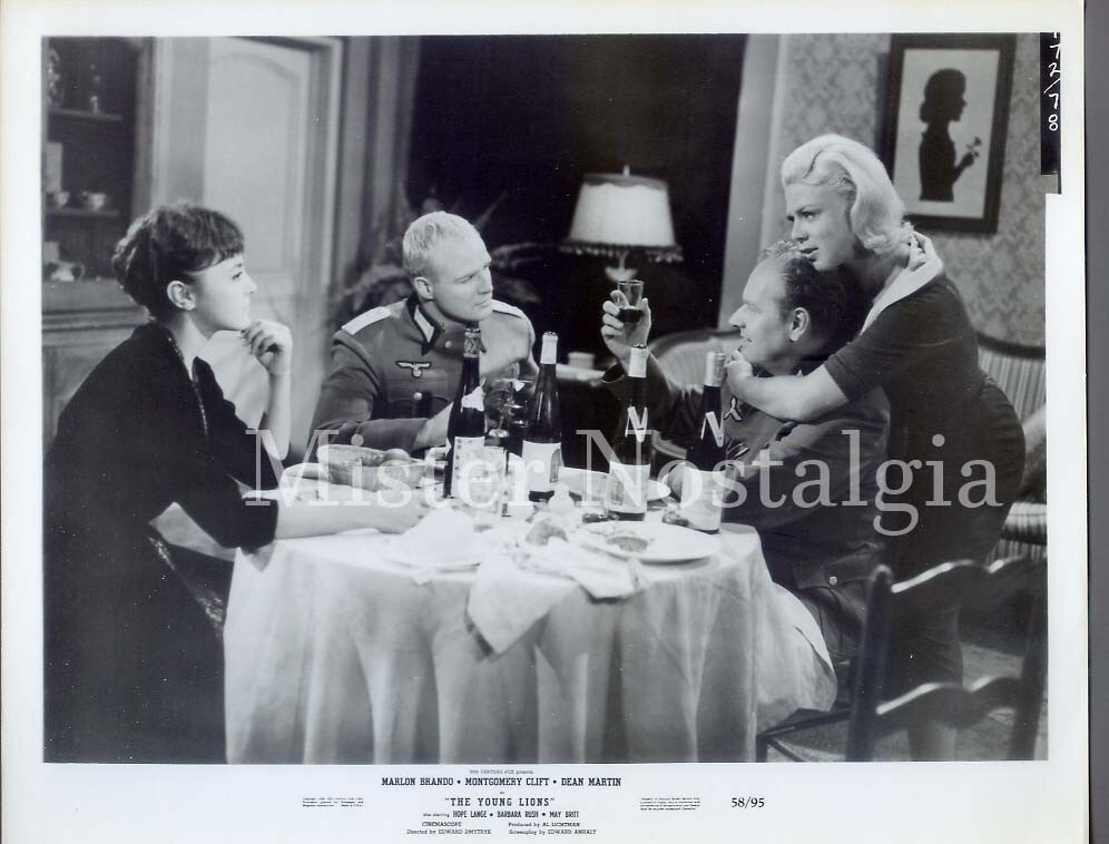 Vintage Photo 1957 Marlon Brando Liliane Montevecchi at dinner The Young Lions