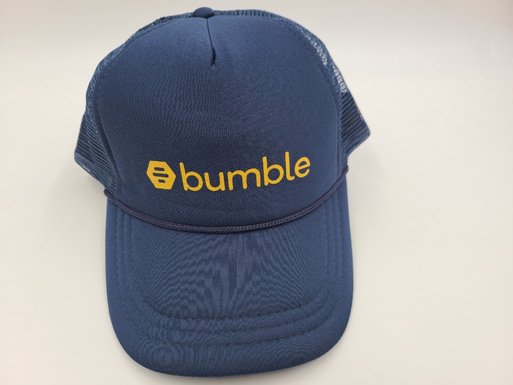 Bumble Social Dating App Mesh Trucker Snapback Hat Cap Dad Men Women Blue Yellow