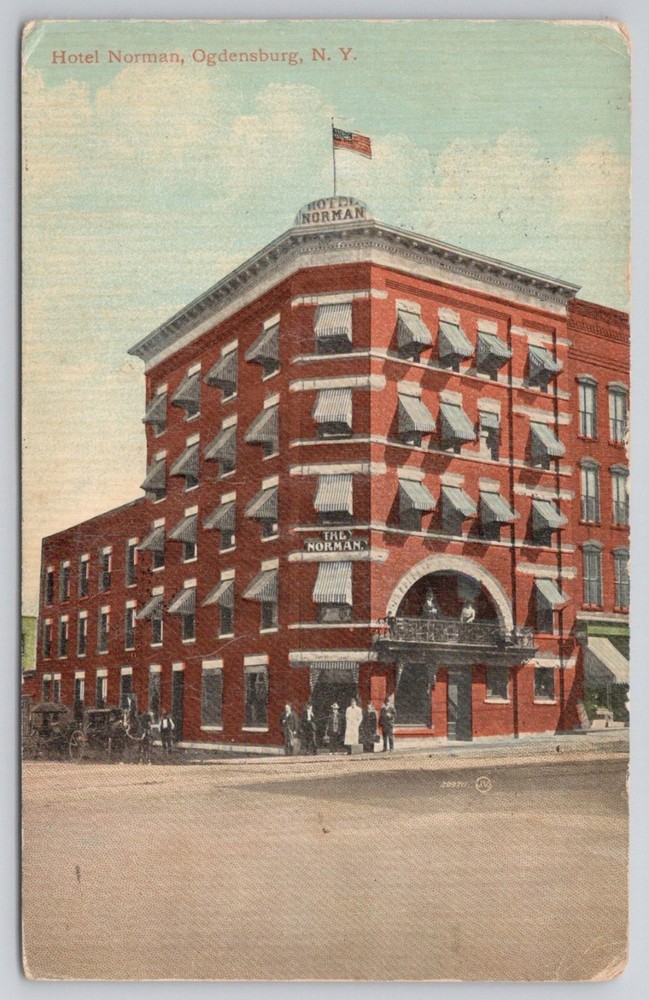 Hotel Norman Ogdensburg NY Postcard 1912 Leighton & Valentine