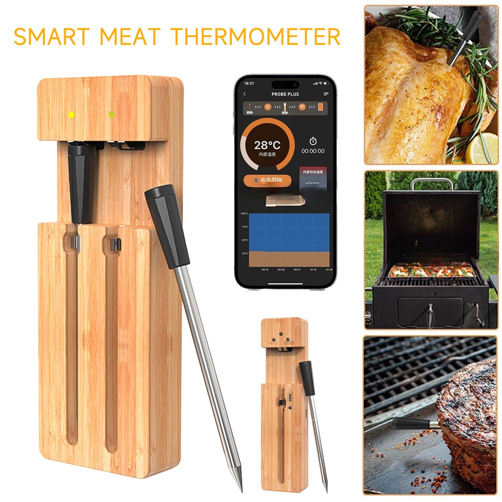 Smart Meat Thermometer with Bluetooth 150m Kitchen BBQ Wireless Food Thermometer