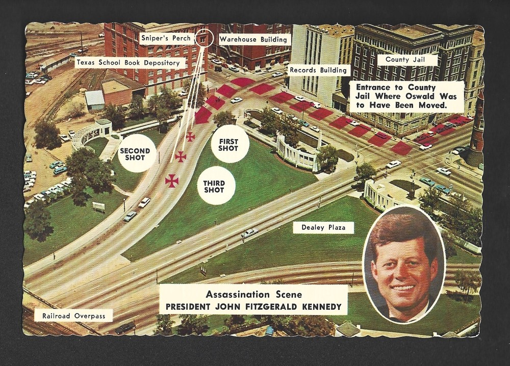 Postcard:  President John F Kennedy - Jfk Assassination Scene - Dallas, Texas