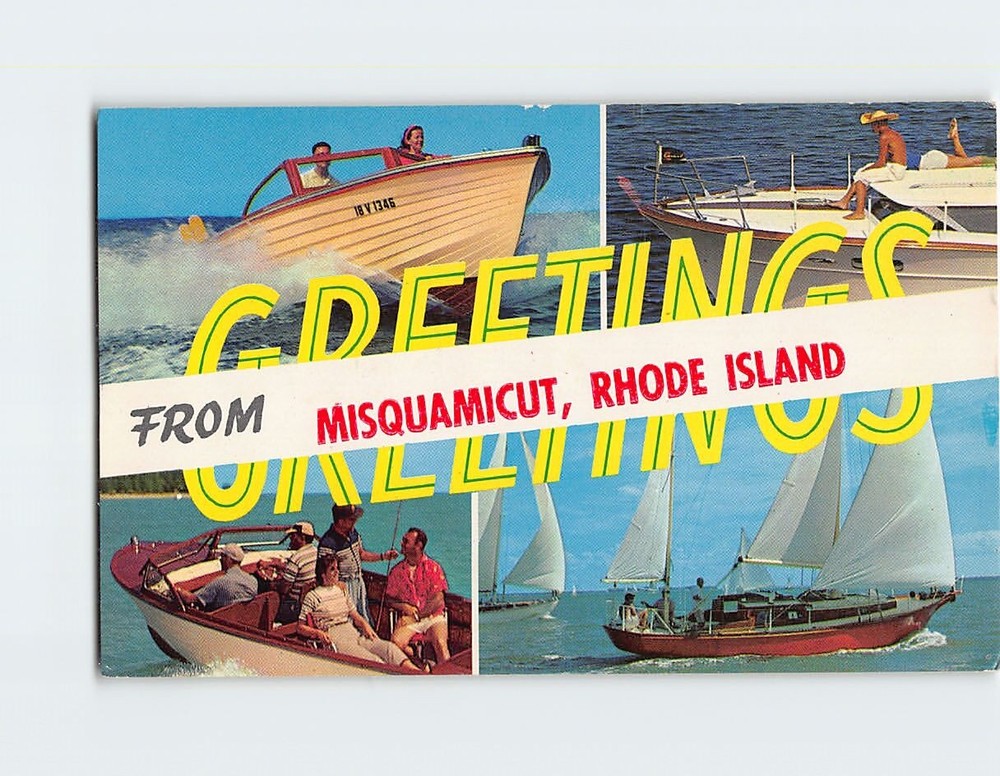Postcard Greetings From Misquamicut Rhode Island USA