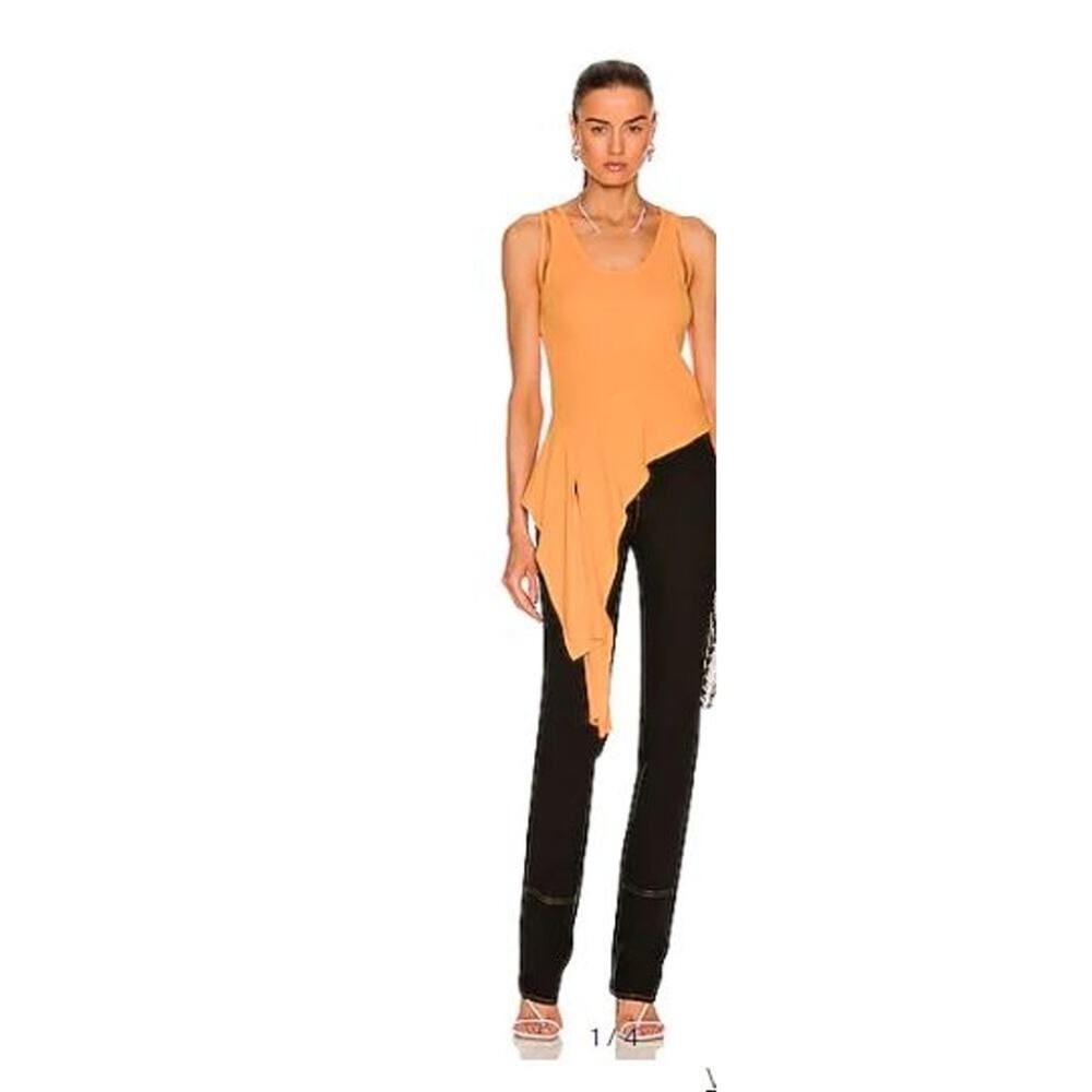 Helmut Lang Women's Asymmetric Tank TOP Apricot NWT 265 Sz XS