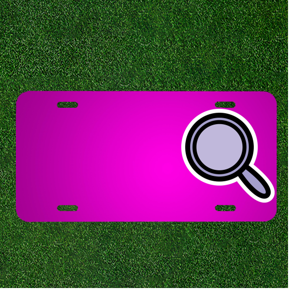 Custom Personalized Car License Plate with Zoom Loupe Magnify for Names
