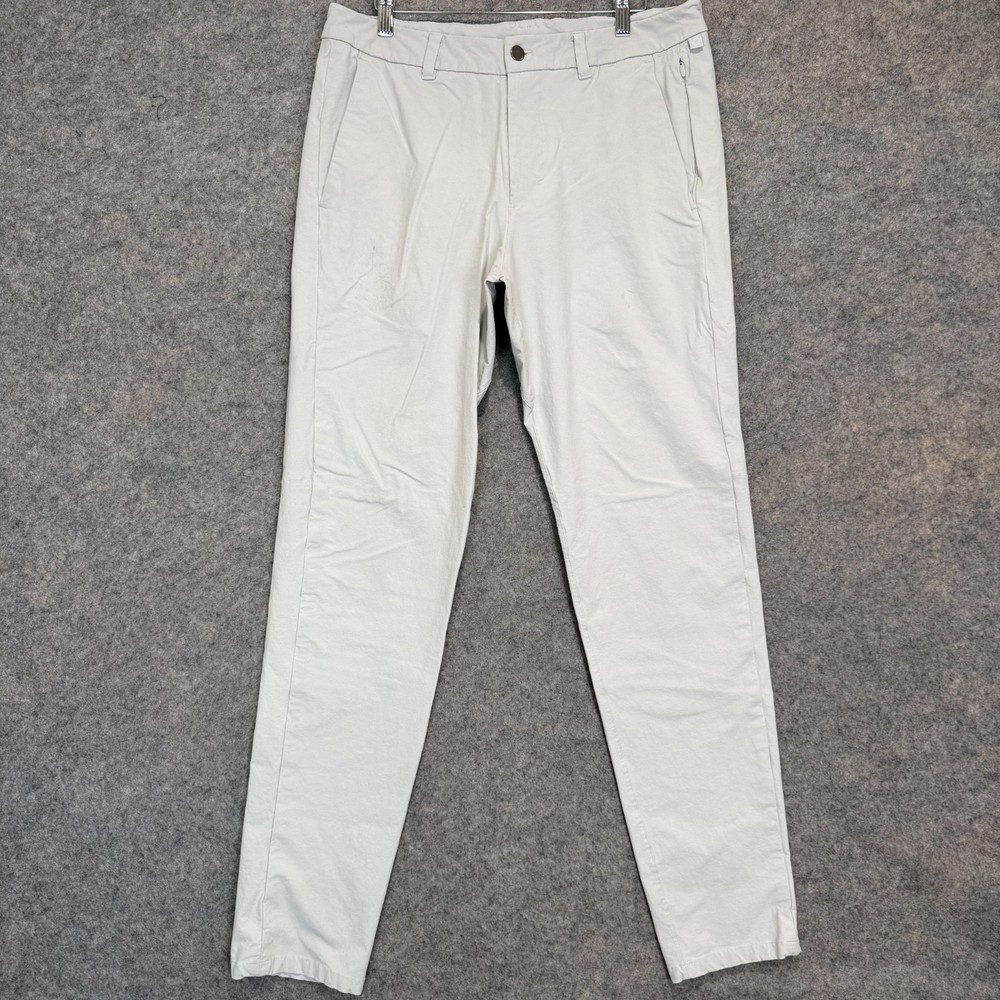 Lululemon Commission Slim Fit Pants Mens 33 33x32 Versatwill Light Gray
