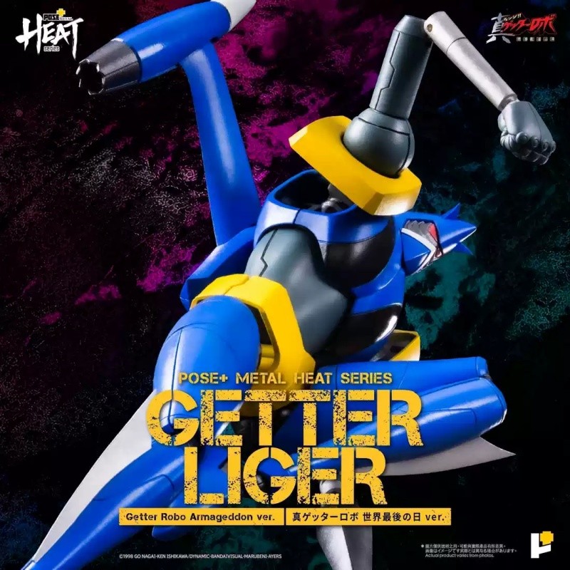 Licensed POSE+ Metal Heat Getter Liger Getter Robo Diecast Figure Model NEW