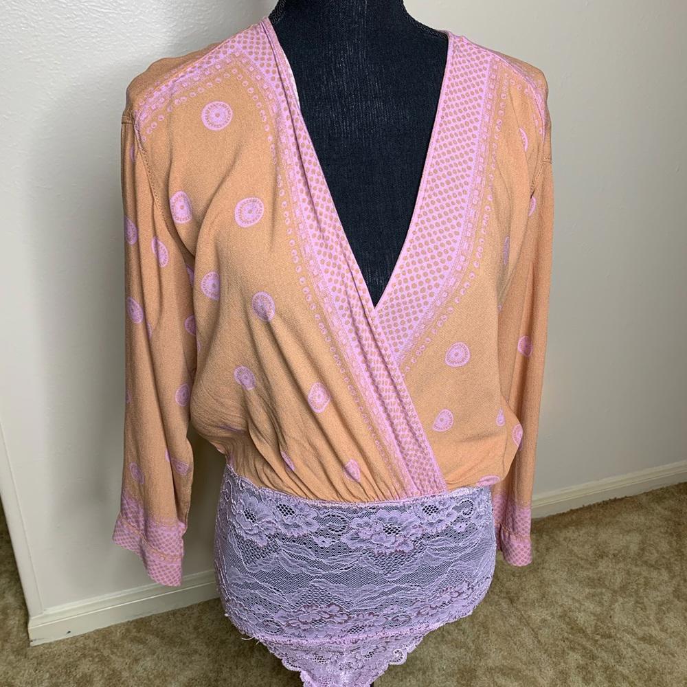Free People Intimately Free Long Sleeve Bodysuit Soft Comfort Fit