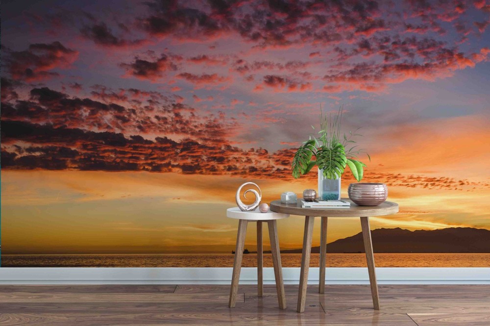 3D Sky Sea Sunset Landscape Wall Murals Wallpaper Murals Wall Sticker