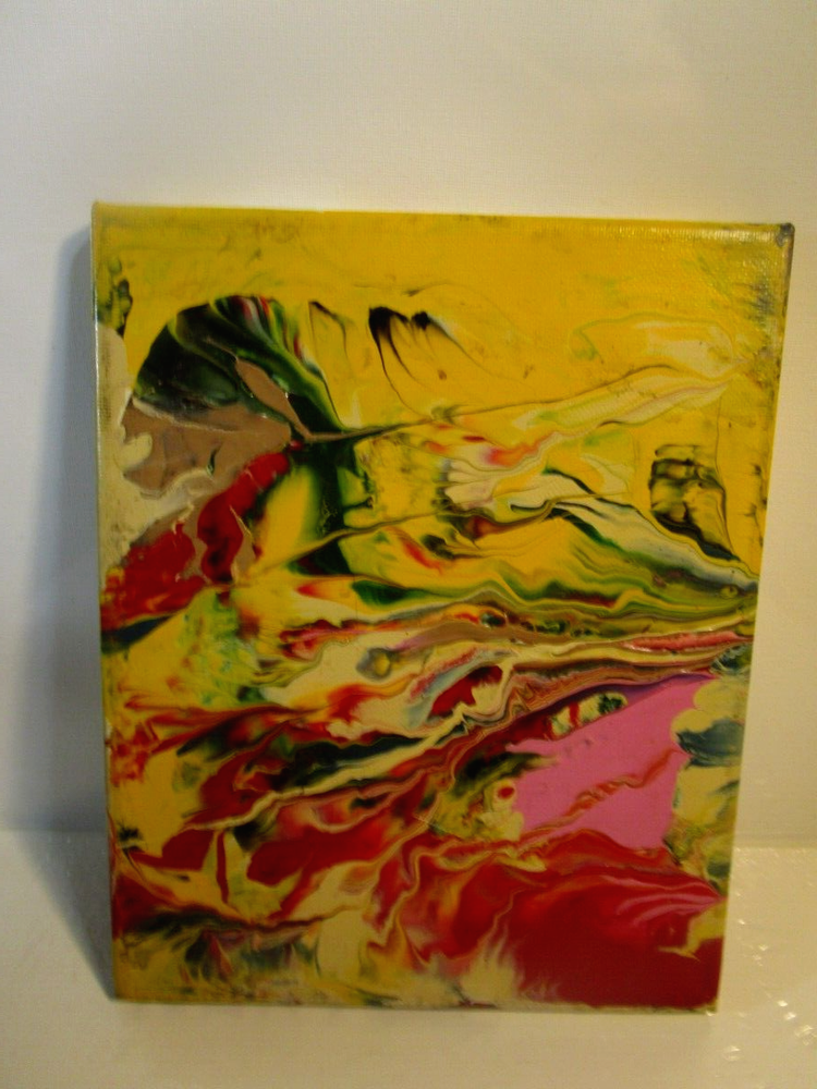 8X10 Musk Yai Abstract PAINTING ~ CANVAS ABSTRACT GRAFFITI-image