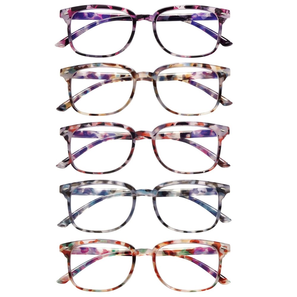 5 Pack Reading Glasses Blue Light Blocking for Women,Computer Readers with Sp...