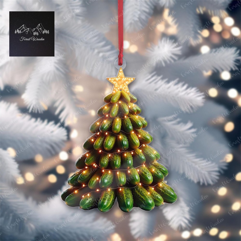 Pickles Christmas Tree Ornament Flat 2d Pickle Ornament Not 3d Pickle Ornament
