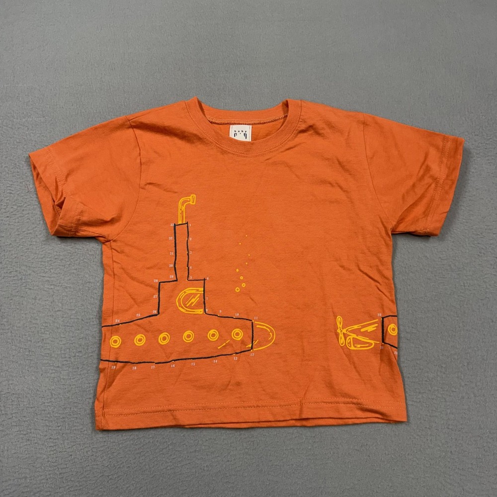 Vintage Baby Gap Shirt Boys 4T Orange Submarine Graphic Tee Summer Casual USA