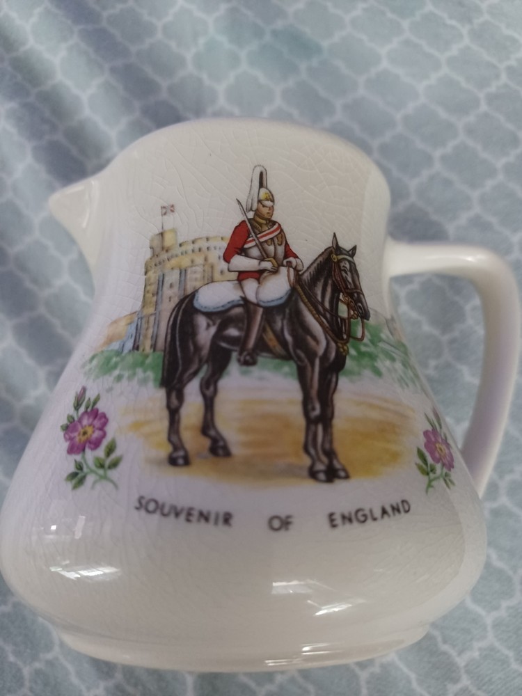 Mounted Guard Souvenir Ware  Creamer Hanley England Mount Pleasant