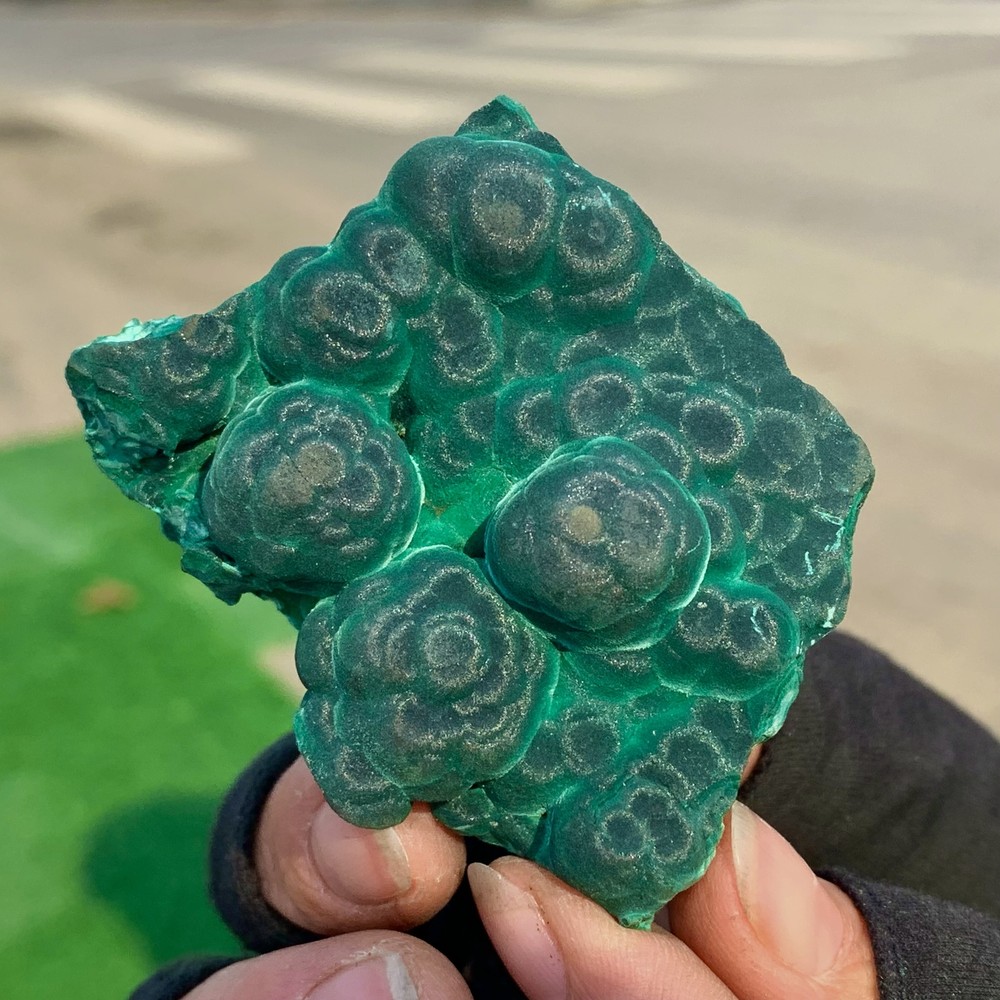 90G Natural velvet Malachite stone cat eye cluster rough mineral sample