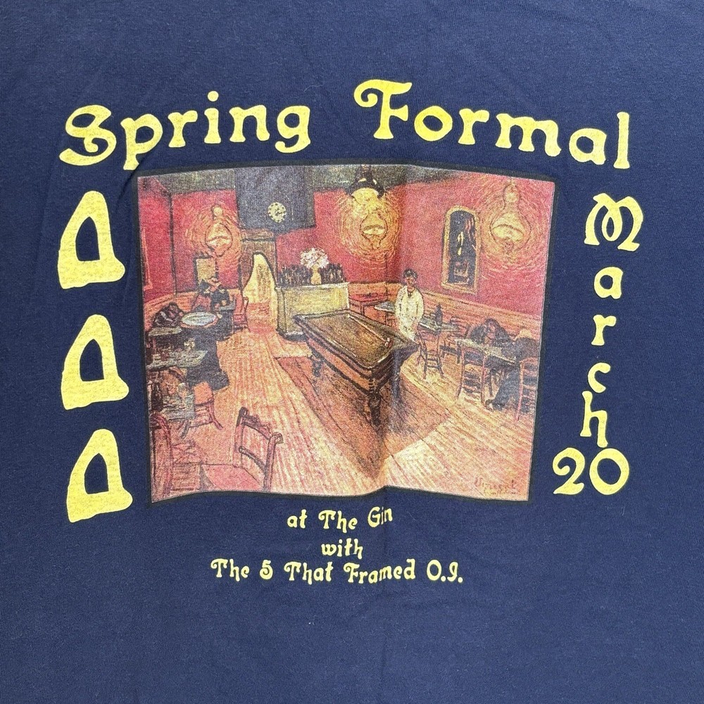 90s Tri Delta Vintage T-Shirt Size L Blue Ole Miss Unisex Gin Oxford Party Tee
