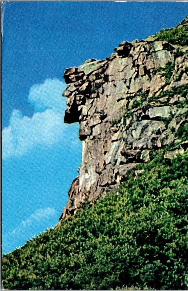 Old Man of the Mountains Franconia Notch NH Plastichrome Postcard 1960