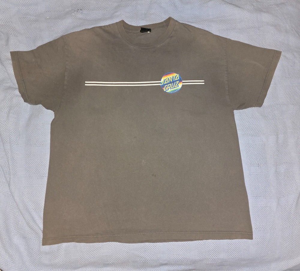 Santa Cruz t shirt vintage NHS tag skateboard brand graphic Tee 2XL GREY