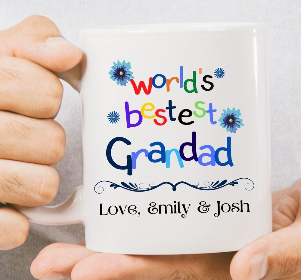 Taza de café personalizada para abuelo mejor del mundo taza de cumpleaños regalo día del abuelo-image