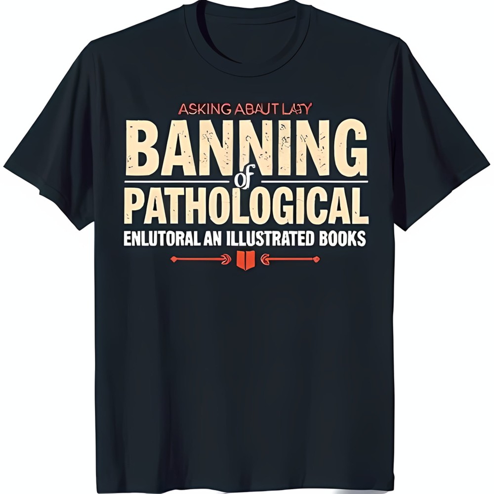 Vintage Graphic Black T-Shirt: 'Asking About Banning' with Open Book Design