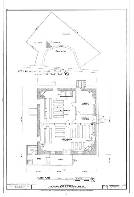 HABS PA-6651 (sheet 1 of 4) - Sadsbury Friends Meeting House, Simmontown Road,
