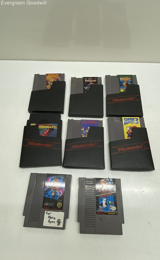 VTG 7pc Nintendo ES Game Cartridge Lot UNTESTED