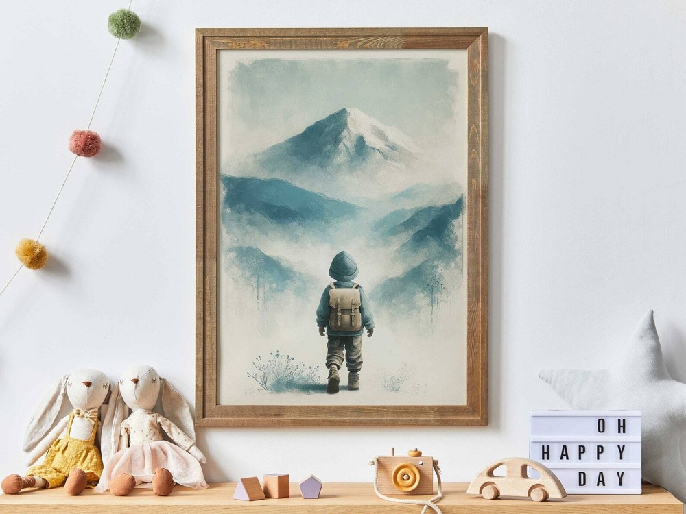 Adventure Boy Toddler Decor Mountain Nursery Wall Art Hiking Boys Room Print