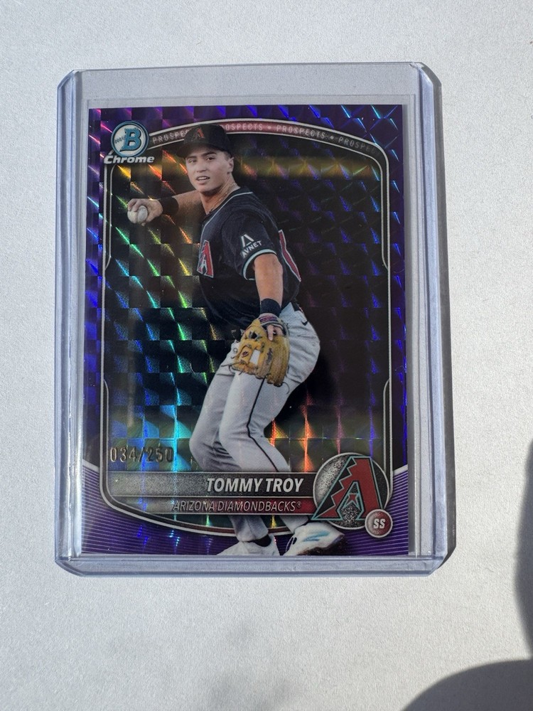 2025 Bowman draft Purple Refractor /250 Tommy Troy BDC-36 Arizona Diamondbacks