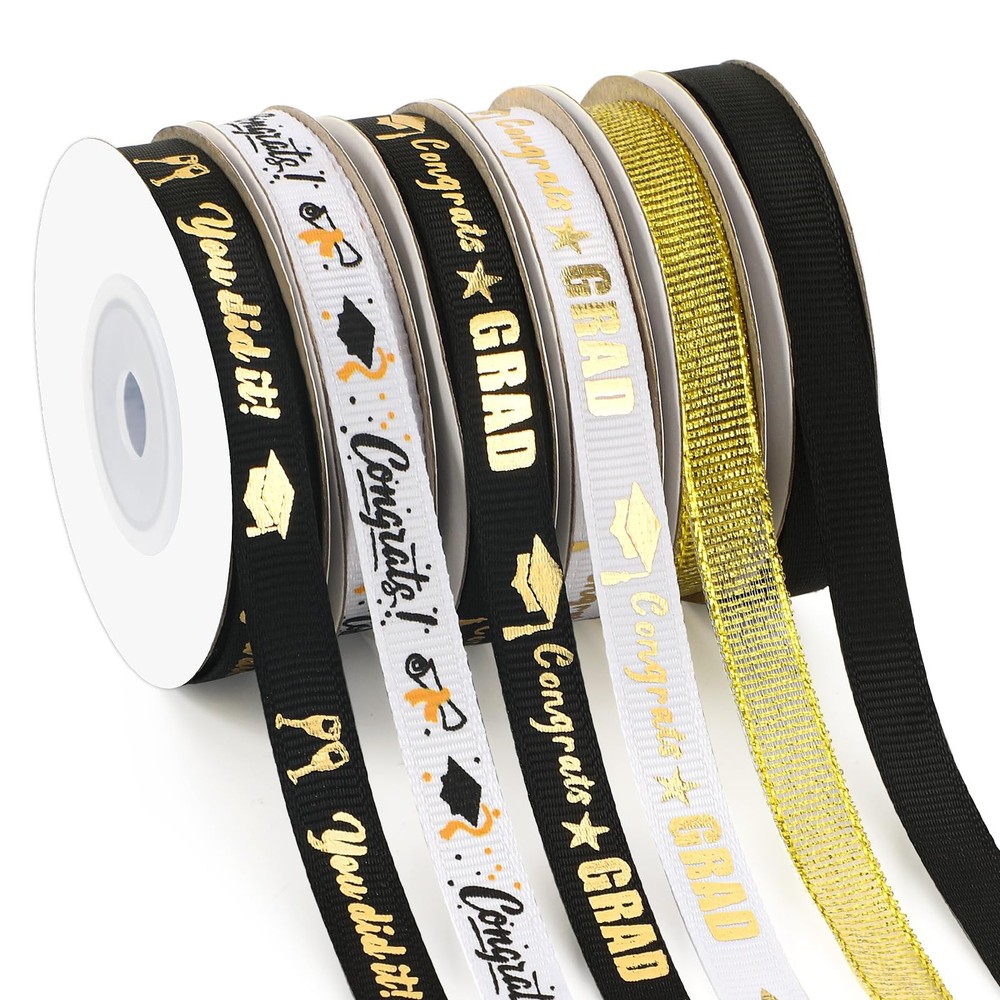 Graduation Ribbon 6 Rolls 60 Yards Congrats Grad Ribbon 10 Mm Wide Class of 2026