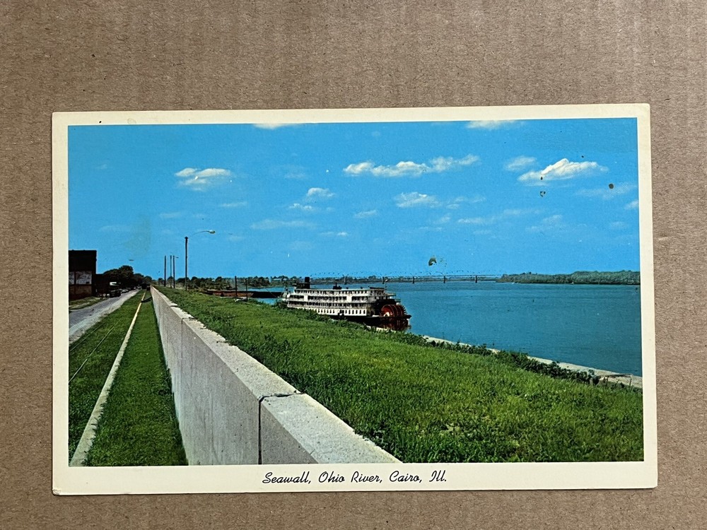 Postcard Cairo Illinois Steamboat Ohio River Old Vintage IL PC