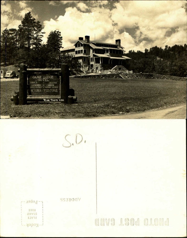 State Game Lodge Hotel South Dakota Rise Photo #101 RPPC