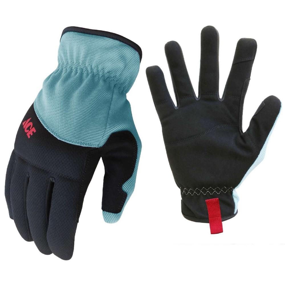 Ace I-Mesh Women's Black Mint Gardening Gloves Large Utility 1 Pair-image
