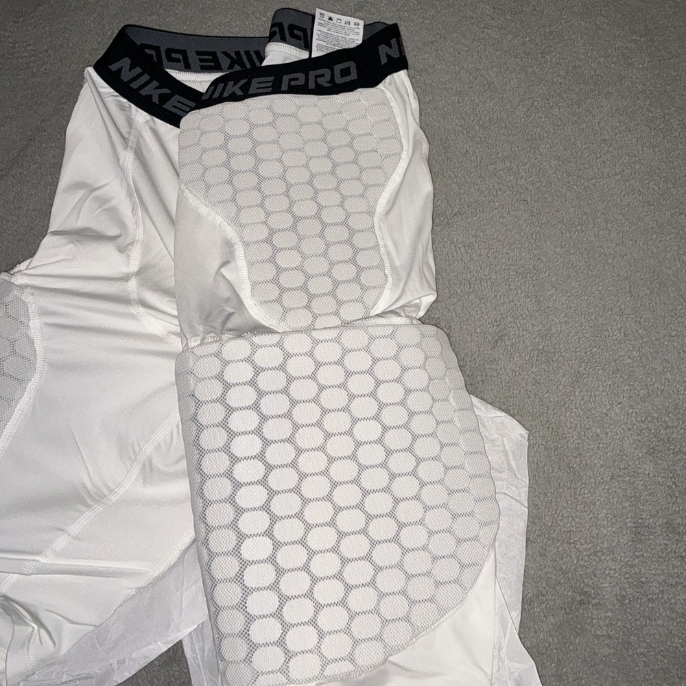 Nike Pro Men's Padded Compression Basketball Shorts White medium