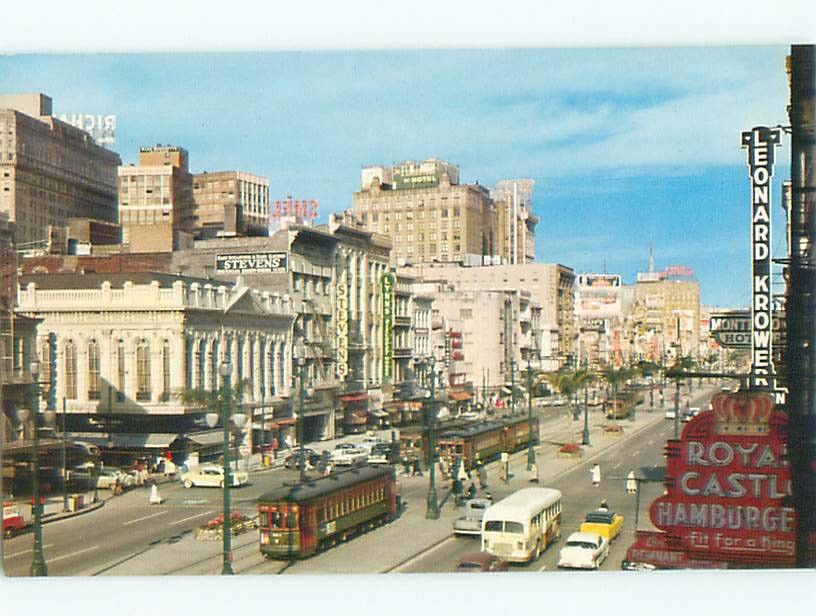 Unused Pre-1980 OLD CARS & SHOPS ON STREET New Orleans Louisiana LA n0446@