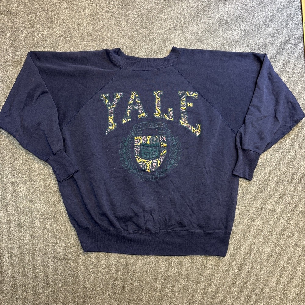 Vintage Ultra Sweats Yale University Pullover Crewneck Women’s XL Blue Graphic