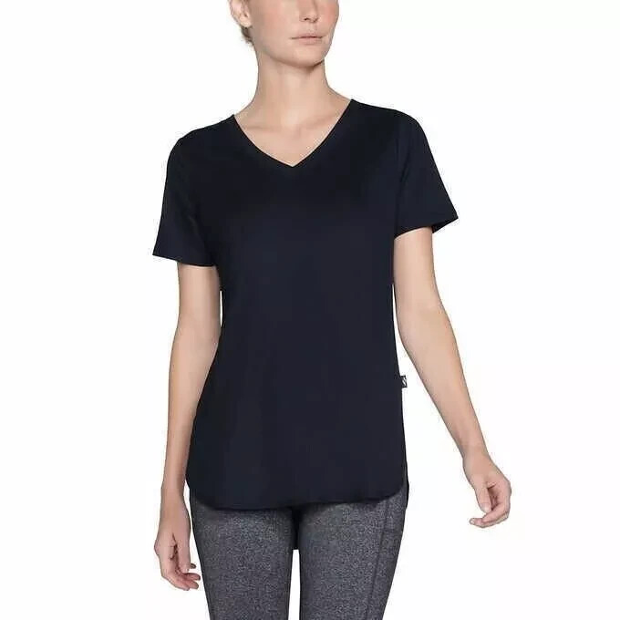 Skechers Go Walk Plus Size XXL Black V-Neck Short Sleeve Tee NWT