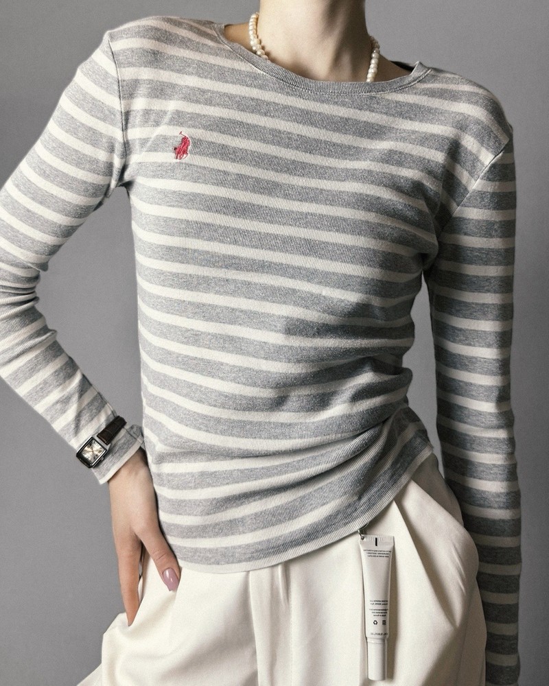 Polo Ralph Lauren Striped Rugby Long Sleeve Shirt for Women