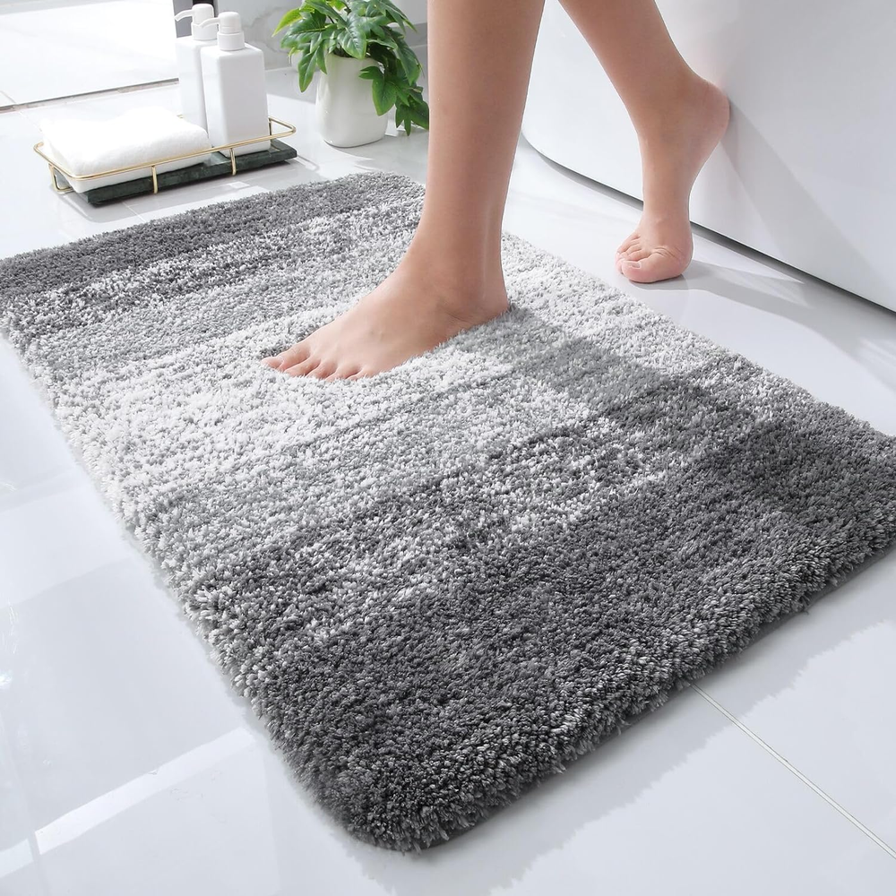OLANLY Bathroom Rugs Mat 24X16, Extra Soft Absorbent Microfiber Bath Rugs, Rubbe