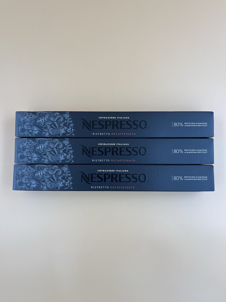 Nespresso Original Capsules Ristretto DECAF Coffee 30 Capsules - 3 sleeves