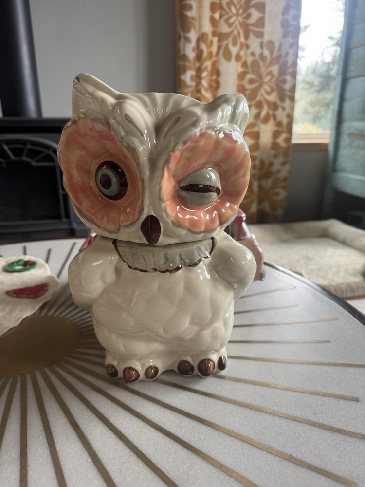Shawnee Winking Owl Cookie Jar Vintage Japan Norcrest