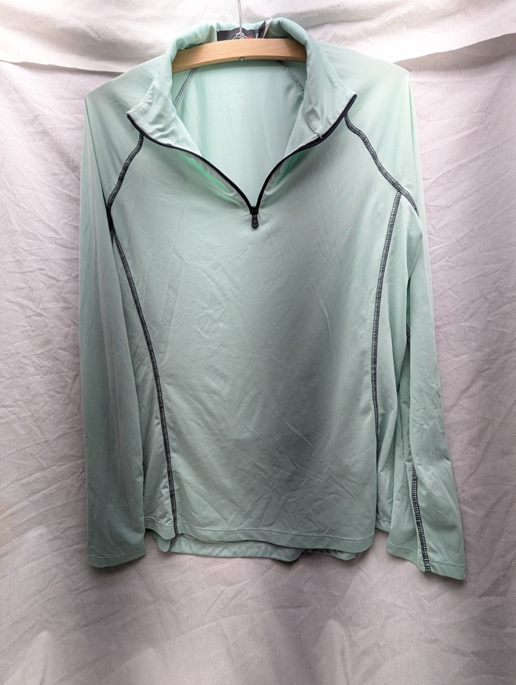 RLX Golf Ralph Lauren Women Quarter-Zip Stretch Jersey Pullover Size Medium Mint
