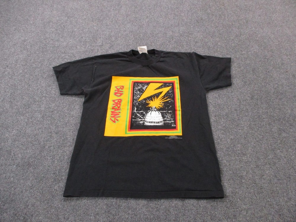 Vintage Bad Brains T Shirt Mens M Graphic Punk Band Lightning Bolt Capitol 90s